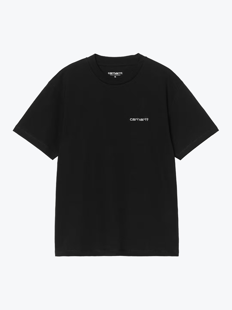 Carhartt WIP Carhartt WIP - W' S/S Script Embroidery T-S Black / White - T-Shirts - Dames Zwart T-Shirts
