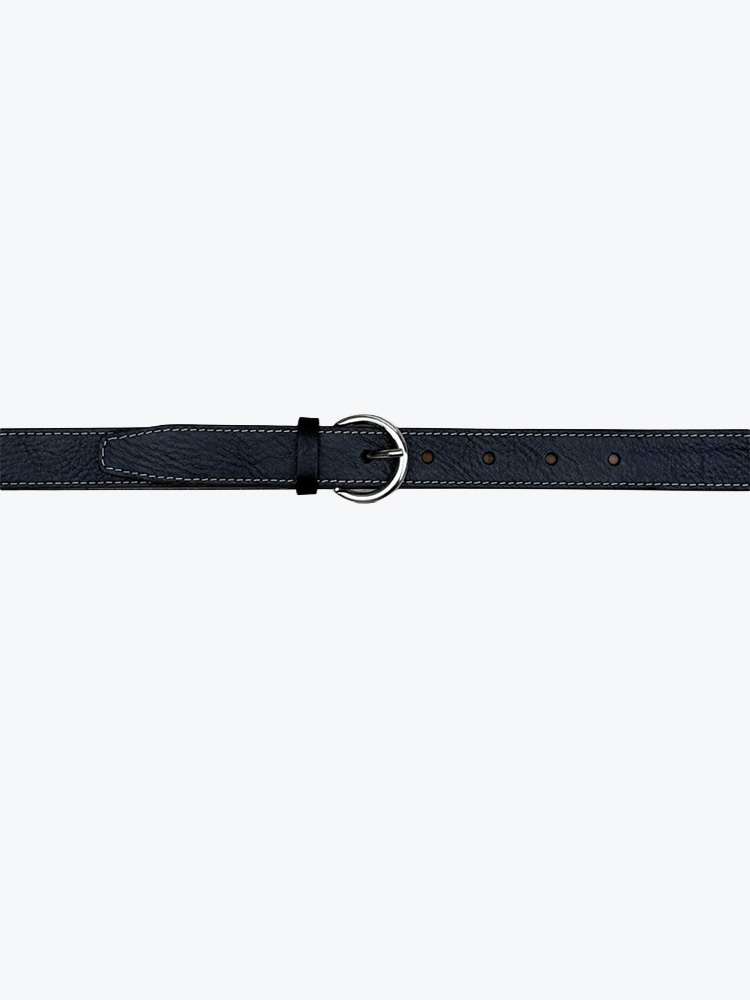 Boii Studios Boii Studios - Jupitor Leather Belt Black/White - Riemen - Unisex Zwart Riemen
