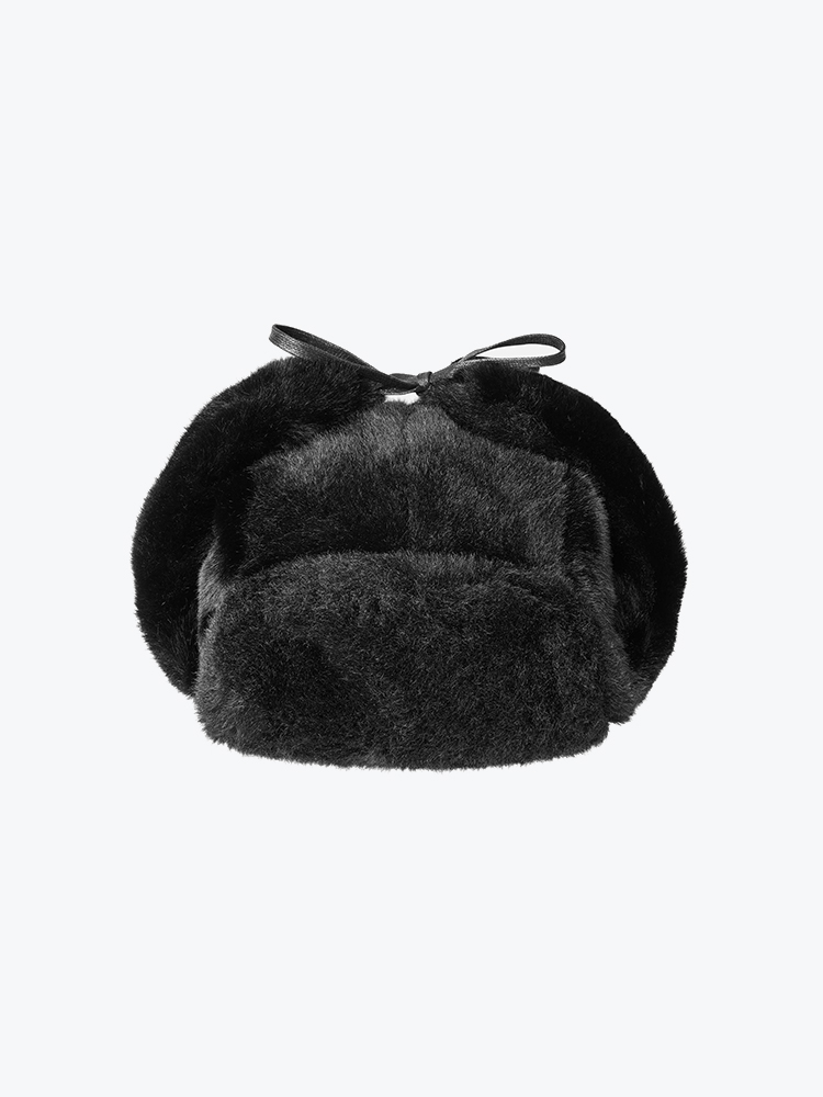 Kangol Kangol - Black Faux Fur Trapper Black - Petten - Unisex Zwart Petten
