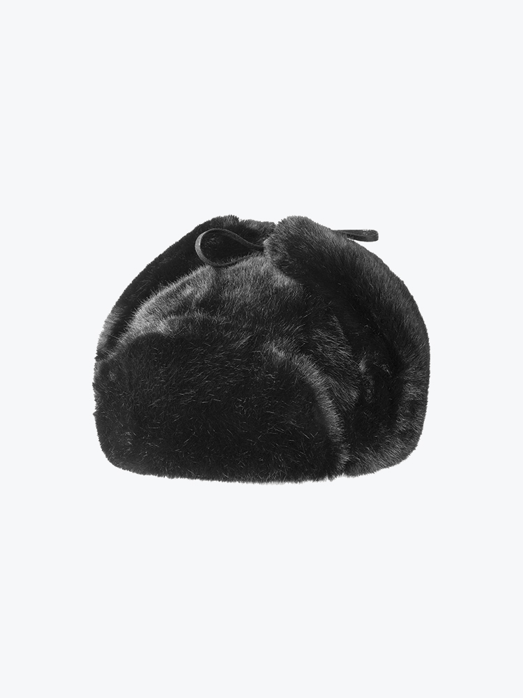 Kangol Kangol - Black Faux Fur Trapper Black - Petten - Unisex Zwart Petten