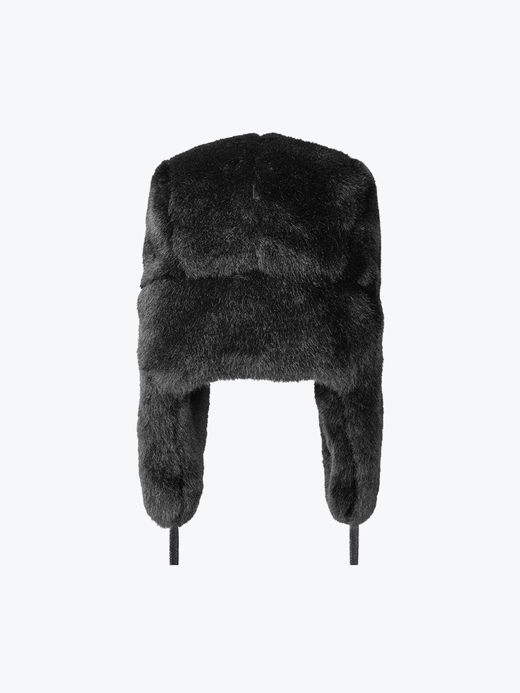 Kangol Kangol - Black Faux Fur Trapper Black - Petten - Unisex Zwart Petten