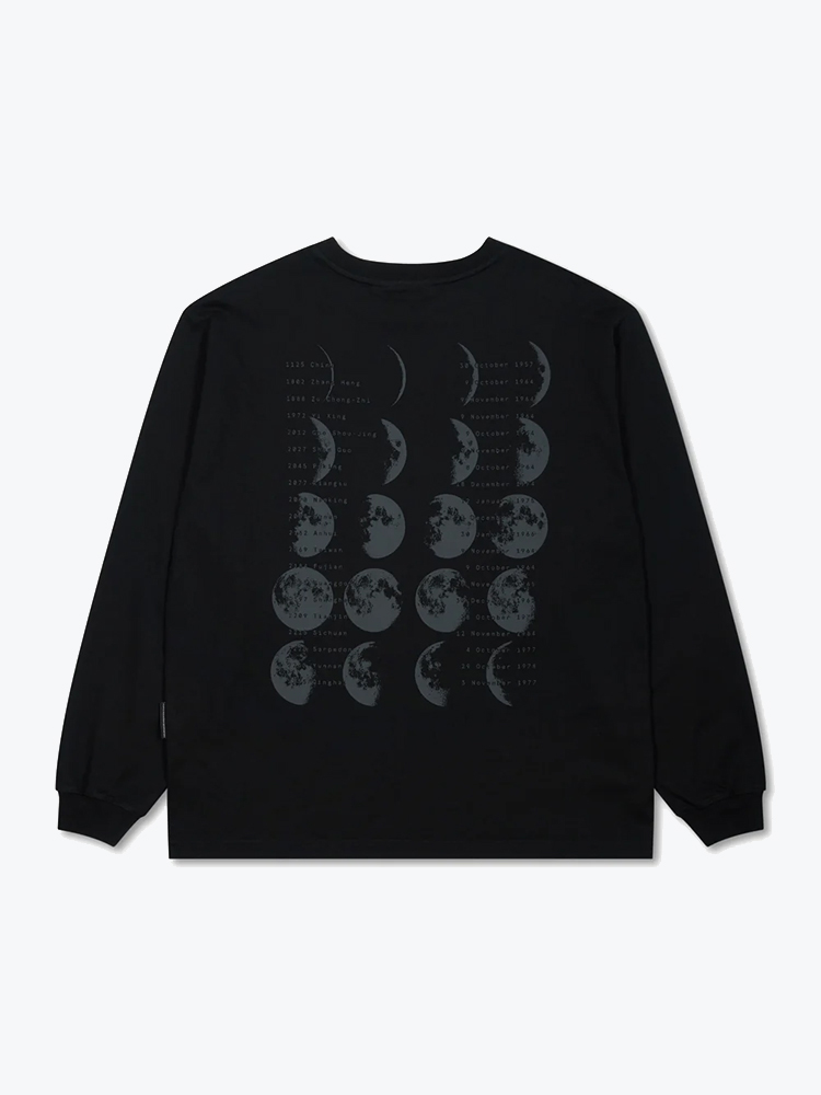 Purple Mountain Observatory Purple Mountain Observatory - Moons L/S Tee Black - T-Shirts - Heren Zwart T-Shirts