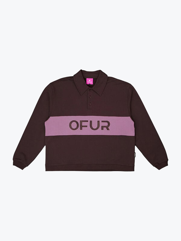 Ofur Ofur -  Dusty Rose Bar Cropped Button Sweater Dark Brown - Truien - Heren Bruin Truien