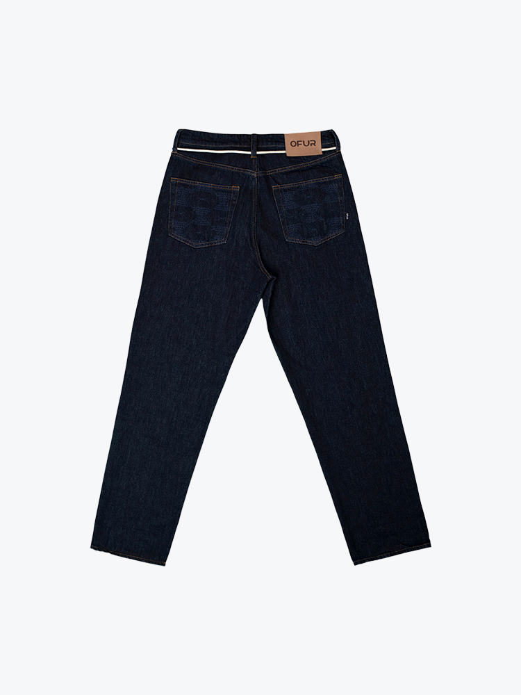 Ofur Ofur -  Endless Sunrise Stay Loose Jeans  Dark Blue - Jeans - Heren Blauw Jeans