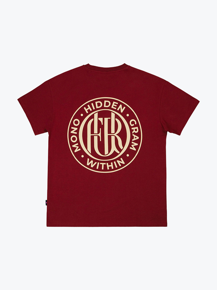 Ofur Ofur -  Hidden With Monogram T-shirt Burgundy Red - T-Shirts - Heren Rood T-Shirts