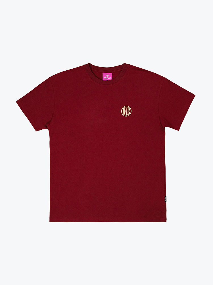 Ofur Ofur - Hidden With Monogram T-shirt Burgundy Red - T-Shirts - Heren Rood T-Shirts