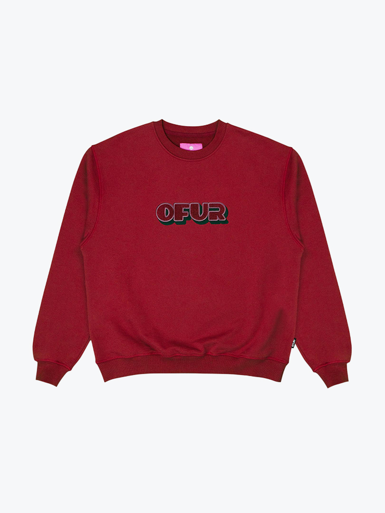 Ofur Ofur -  Vintage OFUR 3D Crewneck Burgundy Red - Truien - Heren Rood Truien