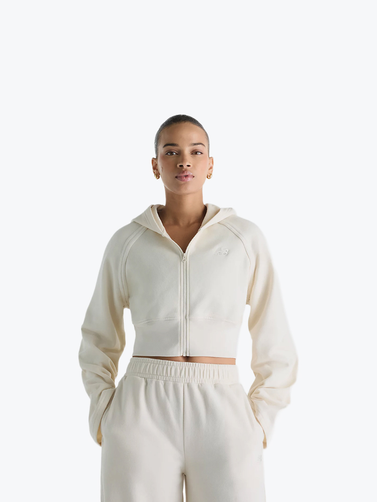 New Balance New Balance - Brushed Coastal Fleece Full Zip LIN - Vesten - Dames Grijs Vesten