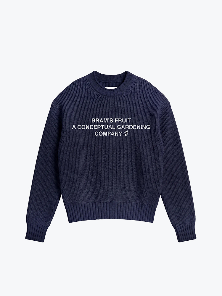 Bram's Fruit Bram's Fruit - Stamp Knit Navy Blue - Truien - Heren Blauw Truien