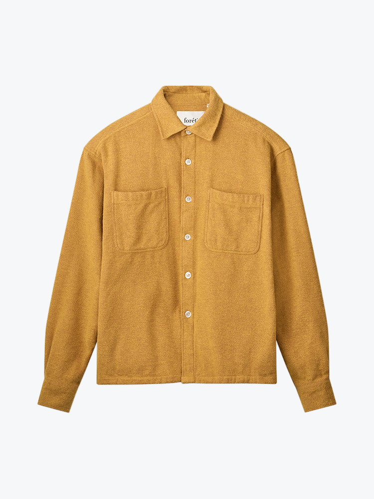 Foret Foret - Moon Relaxed Fit Overshirt Yellow - Overhemden - Heren Geel Overhemden
