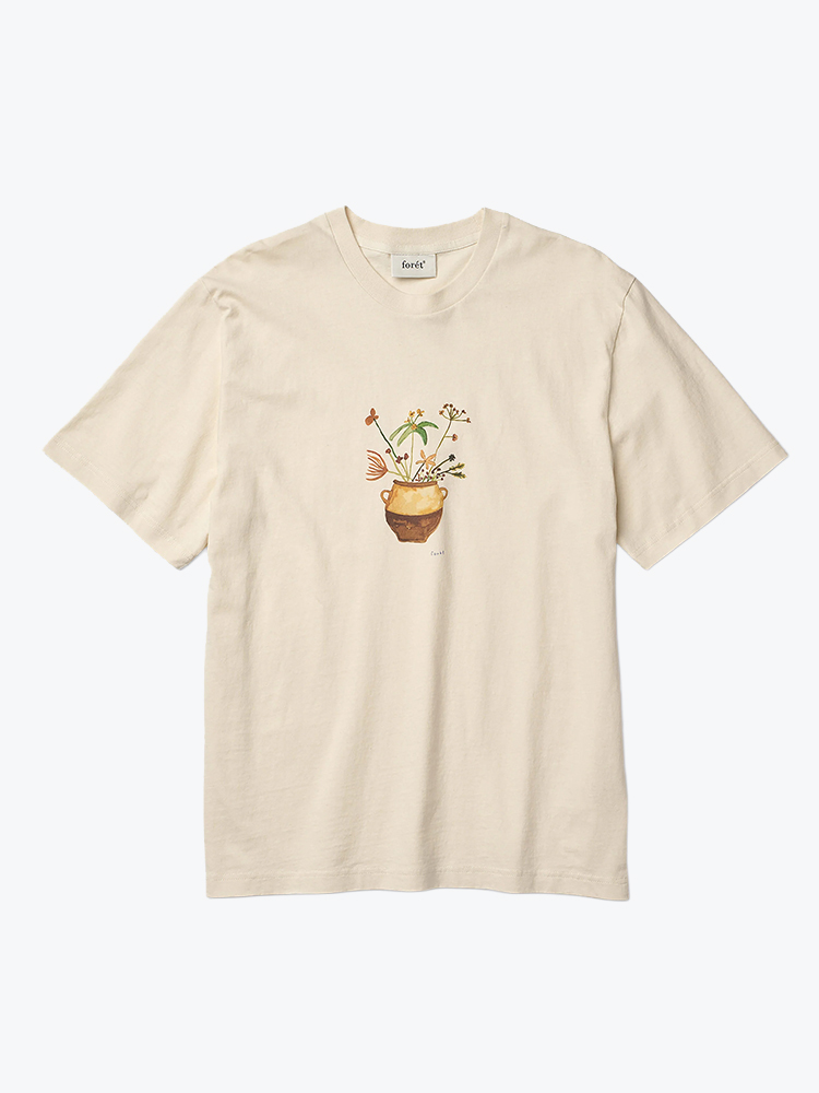 Foret Foret - Vase T-Shirt Cloud - T-Shirts - Heren Wit T-Shirts