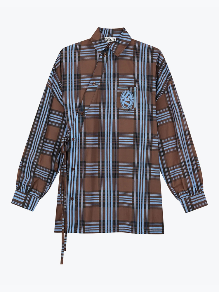 Stieglitz Stieglitz - Zita Wrap Blouse Brown - Blouses - Dames Bruin Blouses